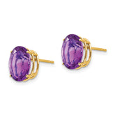14k 10x8mm Oval Amethyst Earrings